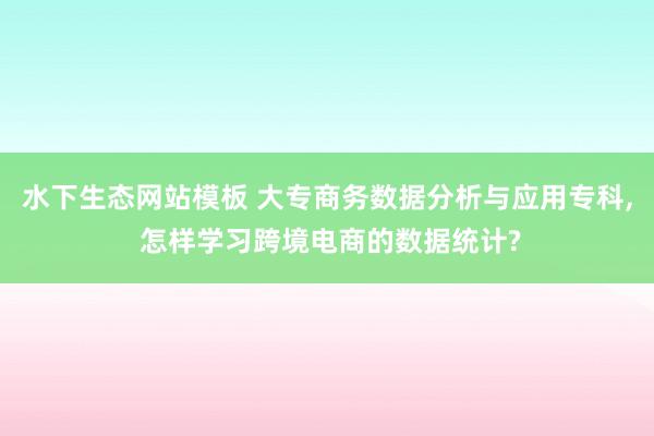 水下生态网站模板 大专商务数据分析与应用专科， 怎样学习跨境电商的数据统计?